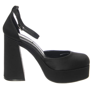 W' Londyn-Black Satin - Sandali Donna Neri SMLOND04S1-BLK  STEVE MADDEN 