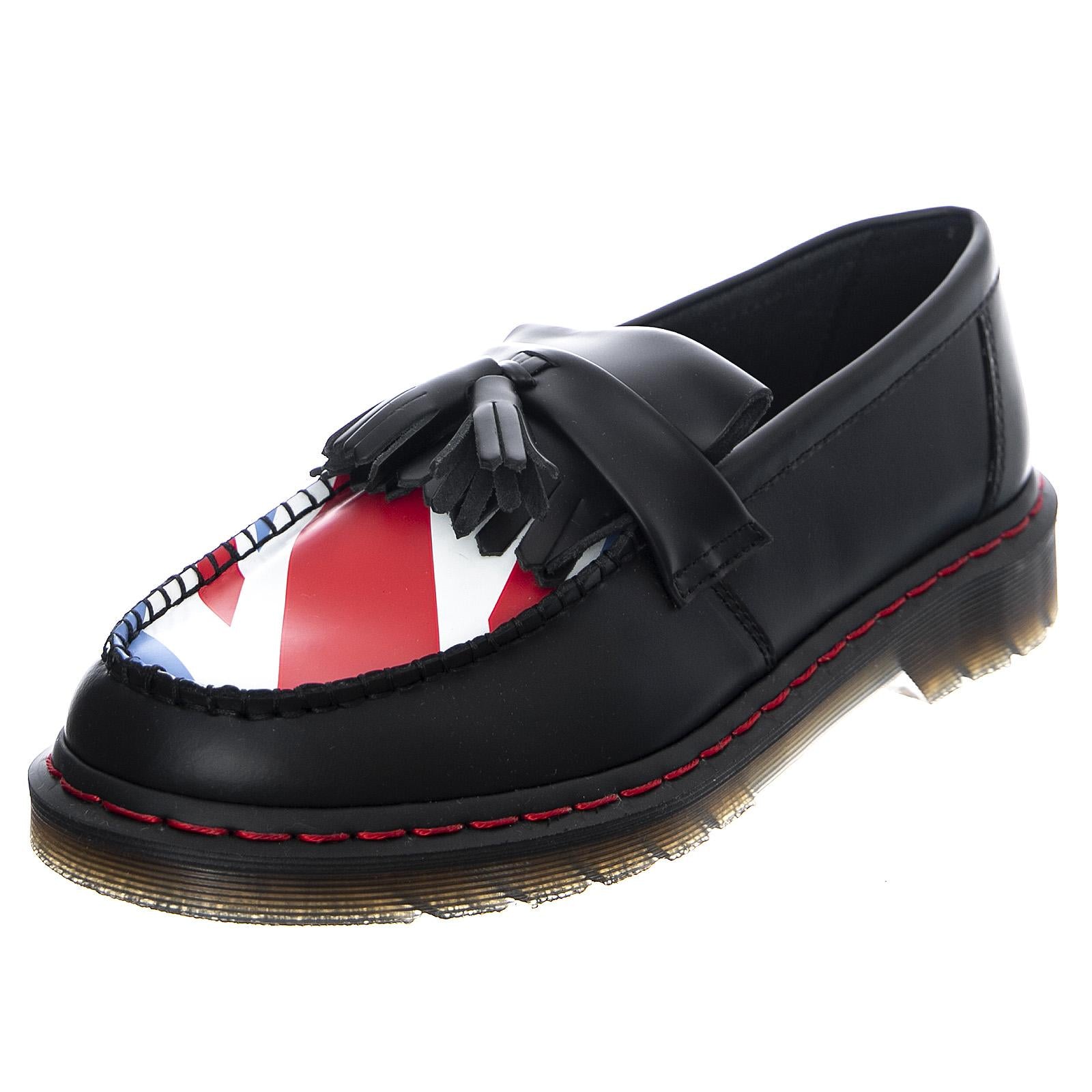 The Who Adrian Shoes - Black Smooth / The Union Jack - Scarpe Profilo Basso Donna Nere / Multicolore DMSADRWHOBK25270001  DR.MARTENS 
