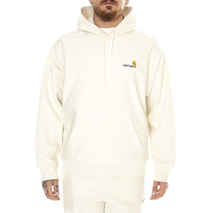 Hooded American Script Sweat Natural - Felpa con Cappuccio Uomo Bianca I028279-05XX  CARHARTT WIP 