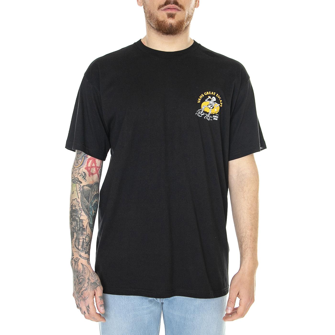 Permanent Vacation SS Tee Black - Maglietta Girocollo Uomo Nera VN0006CFBLK1  VANS 
