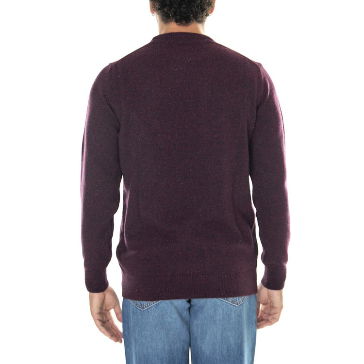 M's Essential Tisbury Crew Fig - Maglione Girocollo Uomo Viola MKN0844-PU98-FW23  BARBOUR 