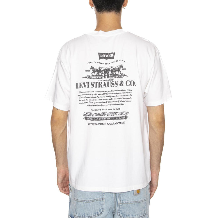 Vintage Fit Graphic Tee Badge BW 2HP White Brown - Maglietta Girocollo Uomo Bianca 87373-0214 . LEVIS 