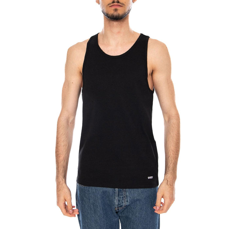 STANDARD RIB TANK 2 PACK BLACK - Set da Due Canotte Uomo Nere 134050061 BLK OBEY 