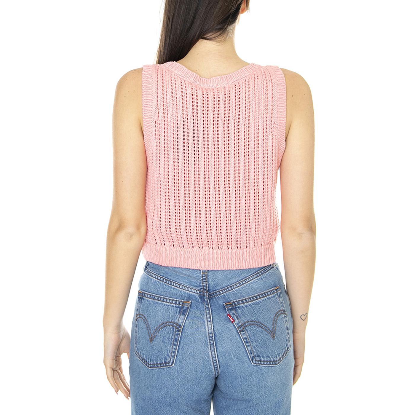 W' Baby Blue Sweater Vest Quartz Pink Red - Smanicato in Maglia Donna Rosa A4247-0000  LEVIS 