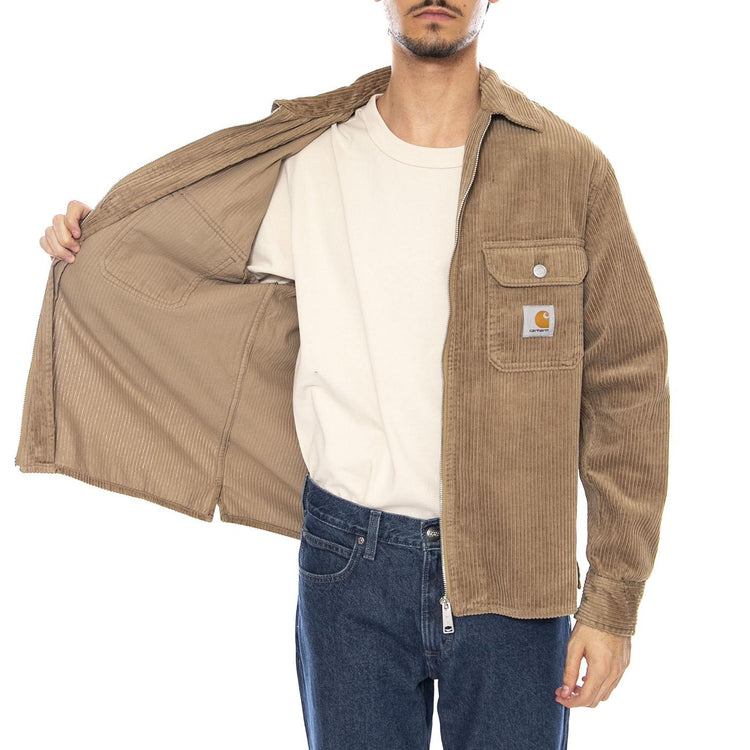 Reynold Shirt Jac Leather - Giacca Uomo Marrone I036049.8Y02 . CARHARTT WIP 