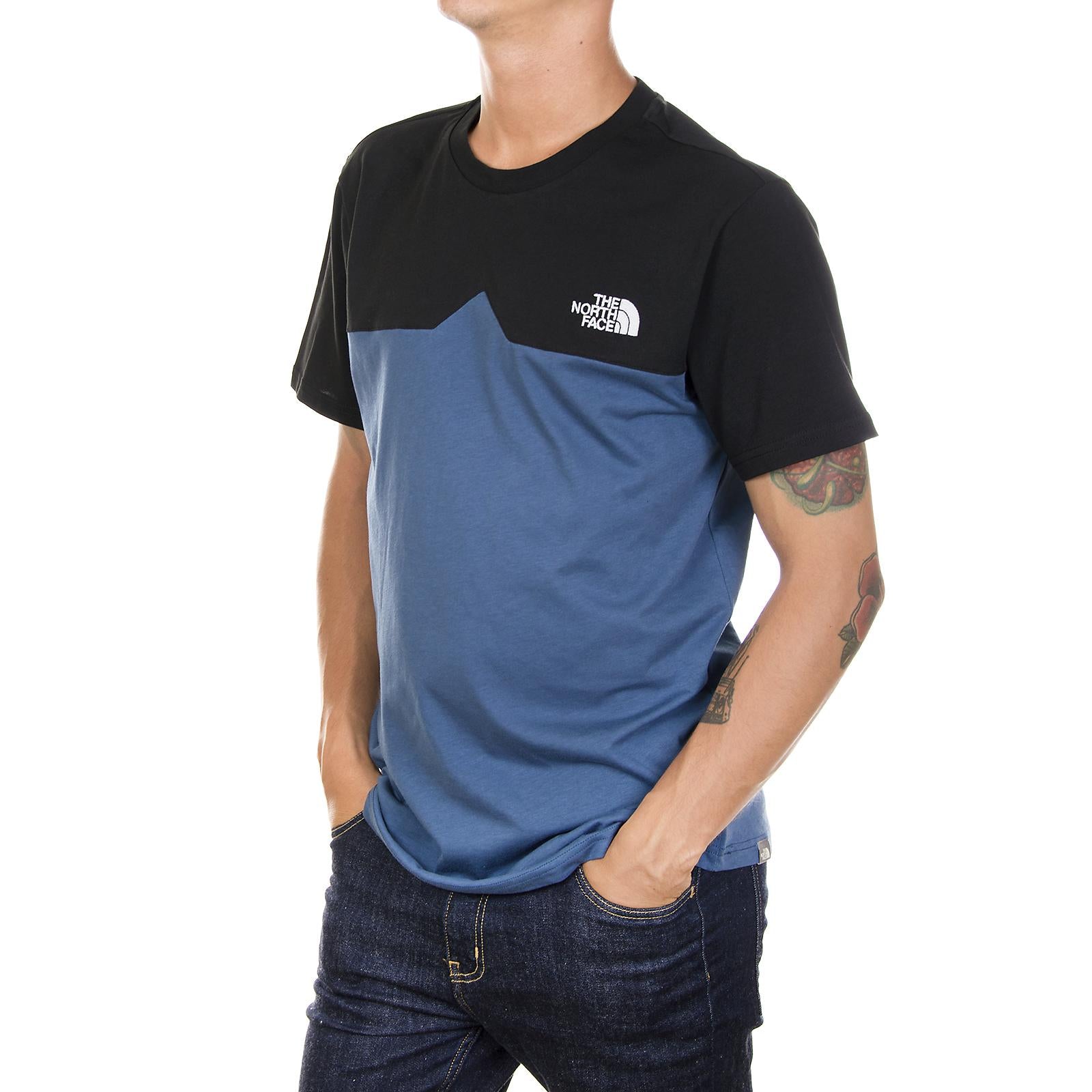 M S/S WEST PEAK TEE SH BLUE/TNF BL T92ZWYMPF  THE NORTH FACE 