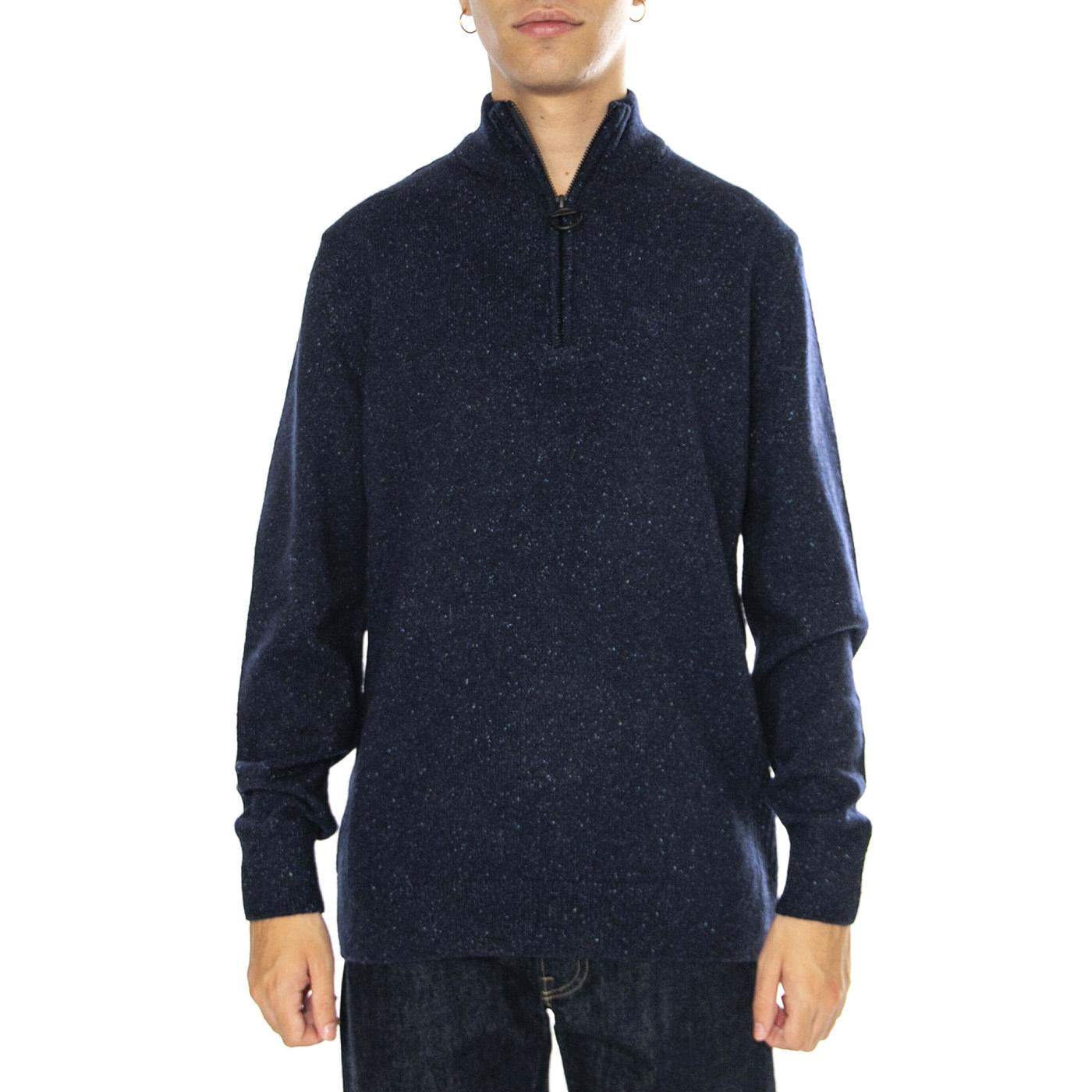 Essential Tisbury Half Zip Navy - Maglione Uomo Blu MKN1187-NY91  BARBOUR 