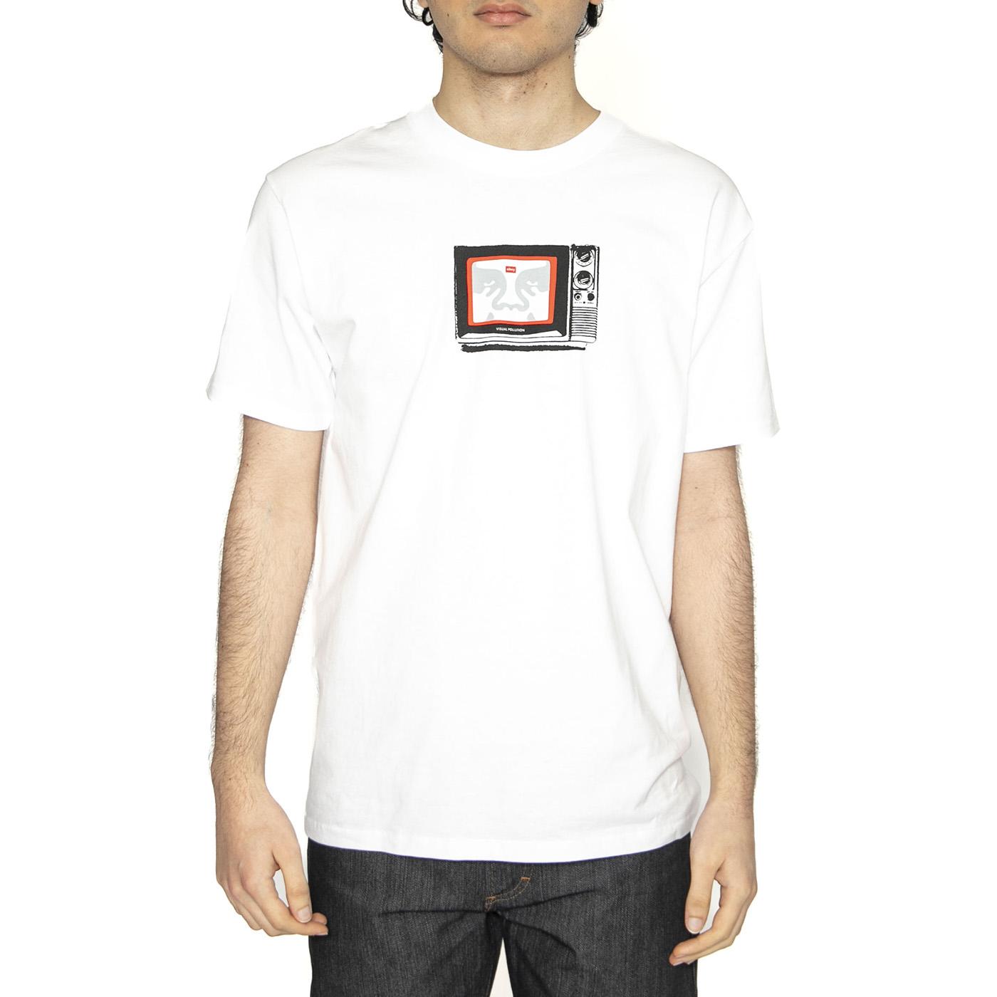 Obey TV Tee - Maglietta Girocollo Uomo Bianca 165263940-WHT  OBEY 