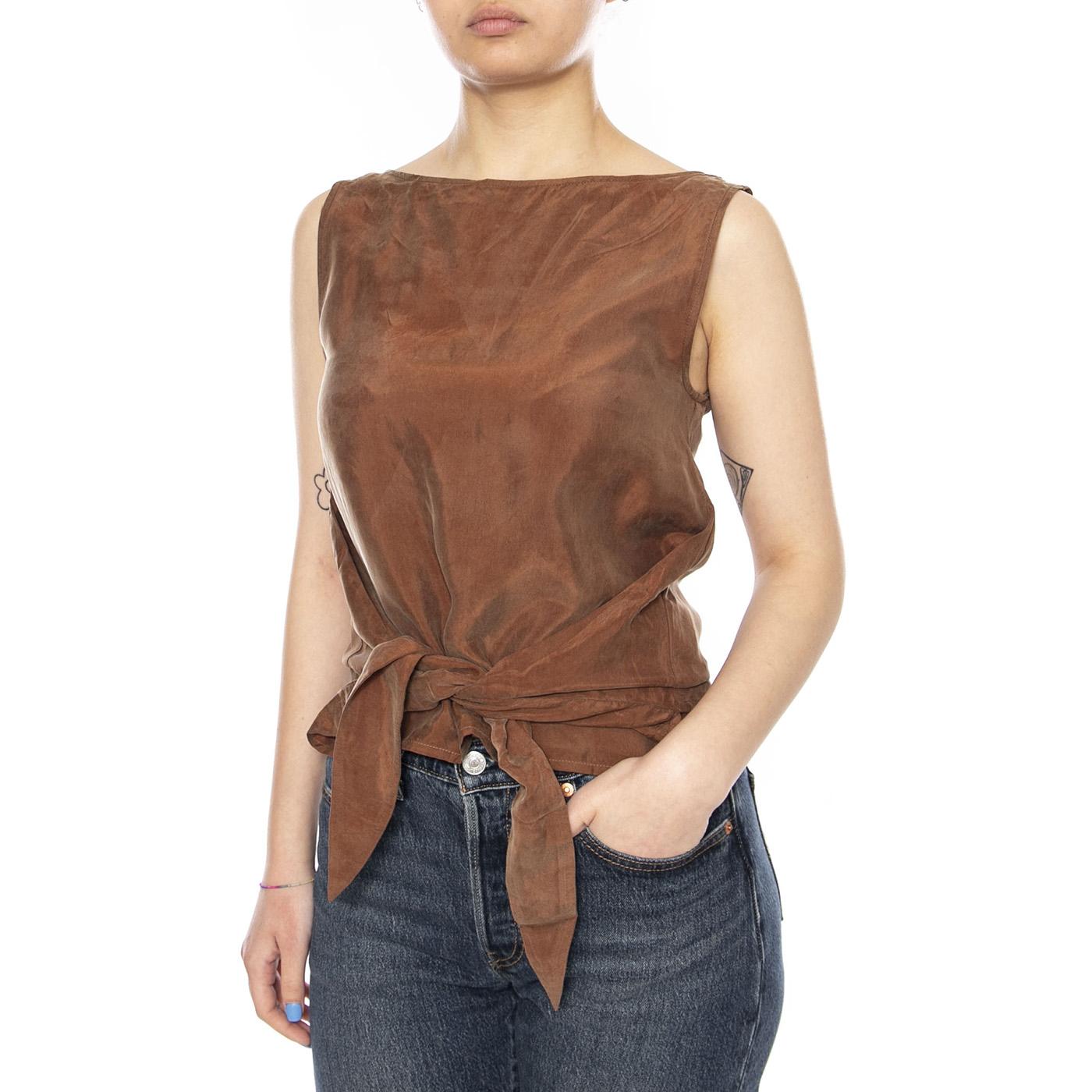 BROWN SOLEA TOP BROWN - Top Donna Marrone WTP00263 BRN THINKING MU 