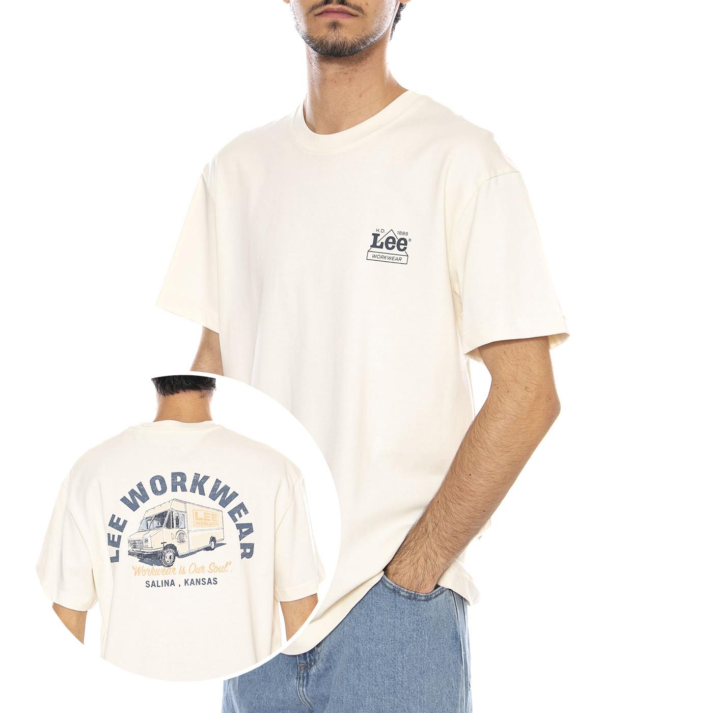 WW Graphic Tee Ecru - Maglietta Girocollo Uomo Panna 112370482 . LEE 