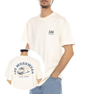 WW Graphic Tee Ecru - Maglietta Girocollo Uomo Panna 112370482 . LEE 