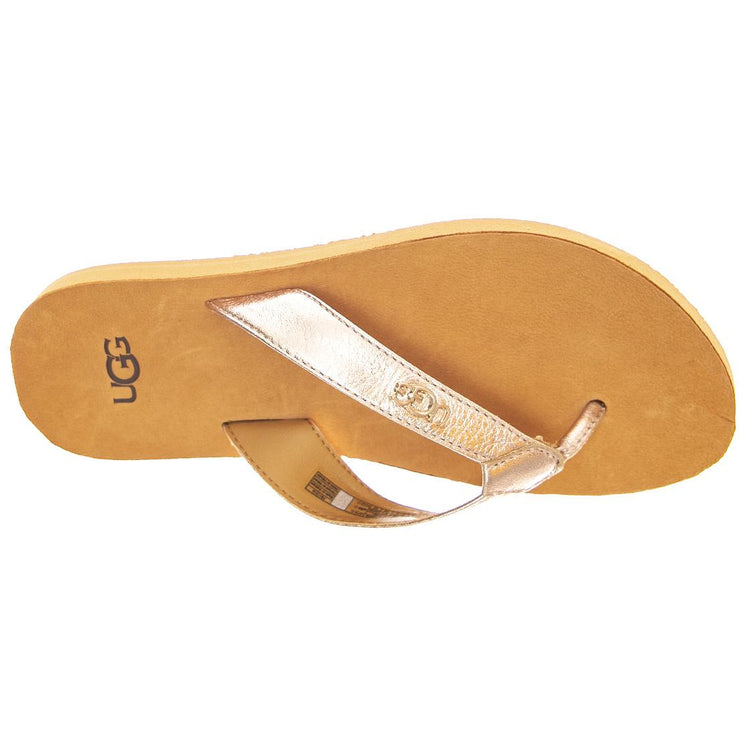 Womens Tawney Logo Rose Gold Metallic Sandals USW 10 UGSTAWLRGMT1119998W  UGG 