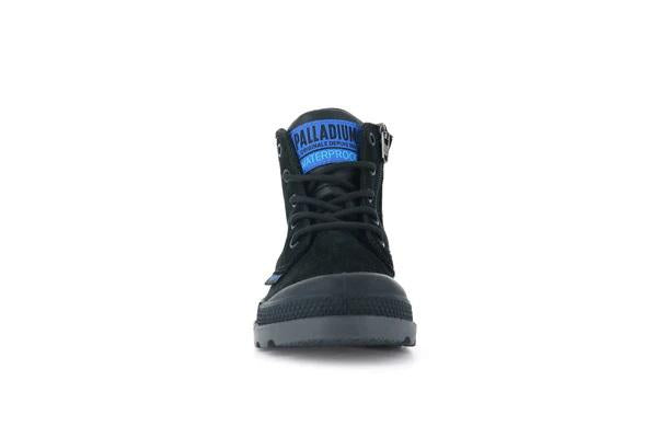 Pampa Hi Cuff Wp Oz Black / Black - Scarpe Stringate Profilo Alto Bambini Nere PAK57216-010-M  PALLADIUM 
