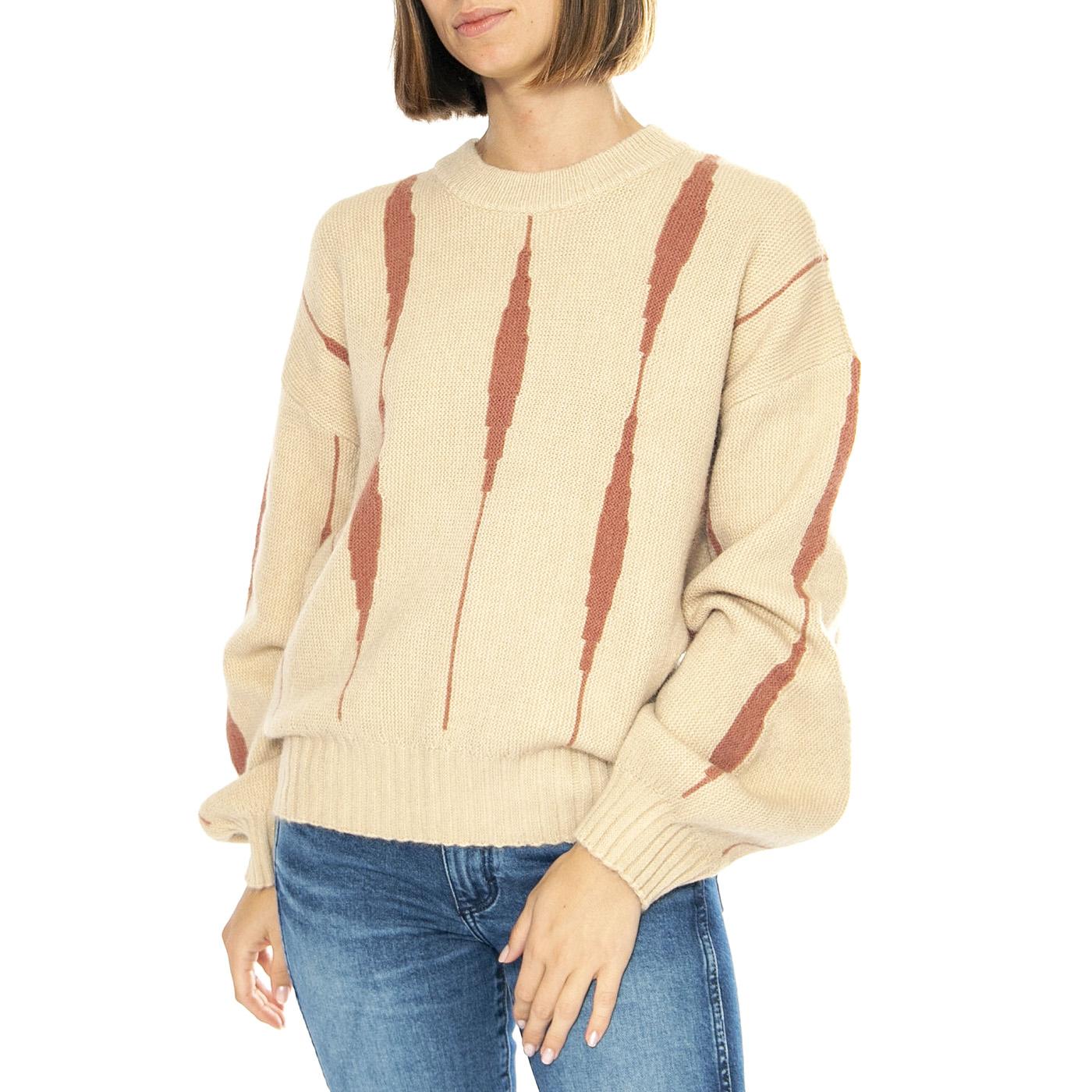 Jersey Jacquard Lineas Rosa - Maglione Donna Multicolore 43W/10613  WILD PONY 