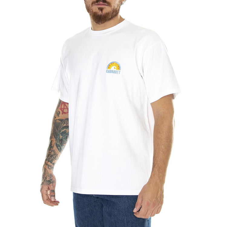 S/S Aspen T-Shirt White /heavy enzyme wash - Maglietta Girocollo Uomo Bianca I032413.024G  CARHARTT WIP 