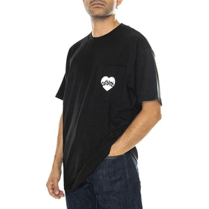 S/S Amour Pocket T-Shirt Black / White - Maglietta Girocollo Uomo Nera I033675.0D2XX  CARHARTT WIP 