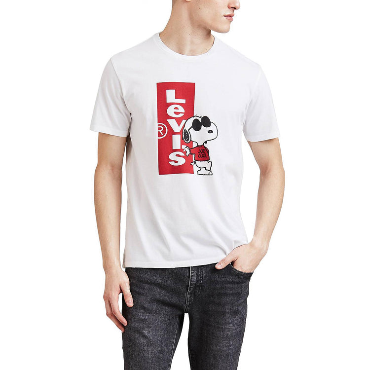 X PEANUTS GRAPHIC TEE WHITE SNOOPY LEANING 22491-0387  LEVIS 