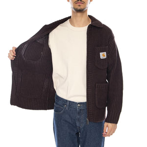 Chore Knit Jacket Palisander - Cardigan in Maglia Uomo Marrone I035399.33HXX . CARHARTT WIP 