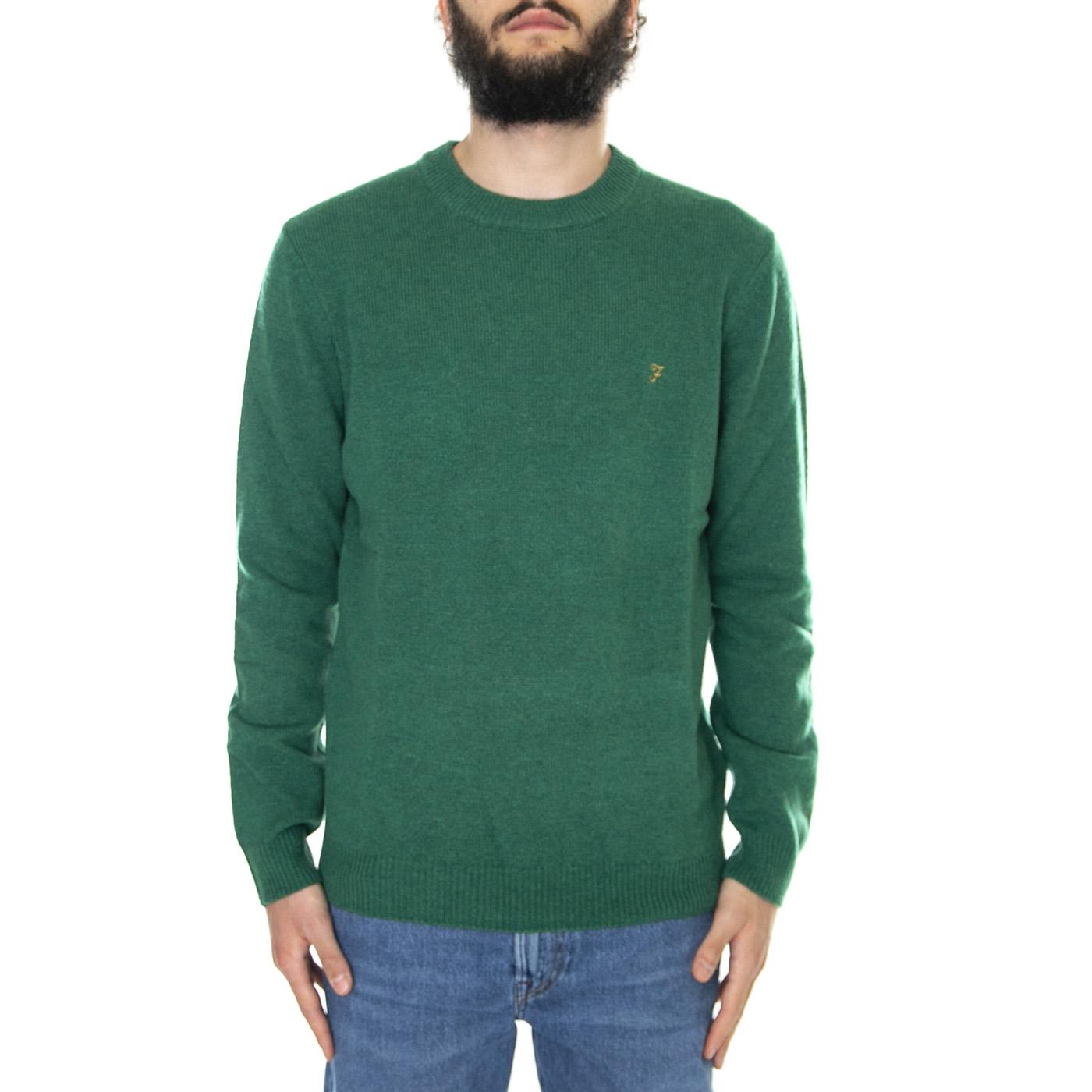 Birchall Crew Sweat Green Aloe - Maglione Girocollo Uomo Verde F4GFB042-316  FARAH 