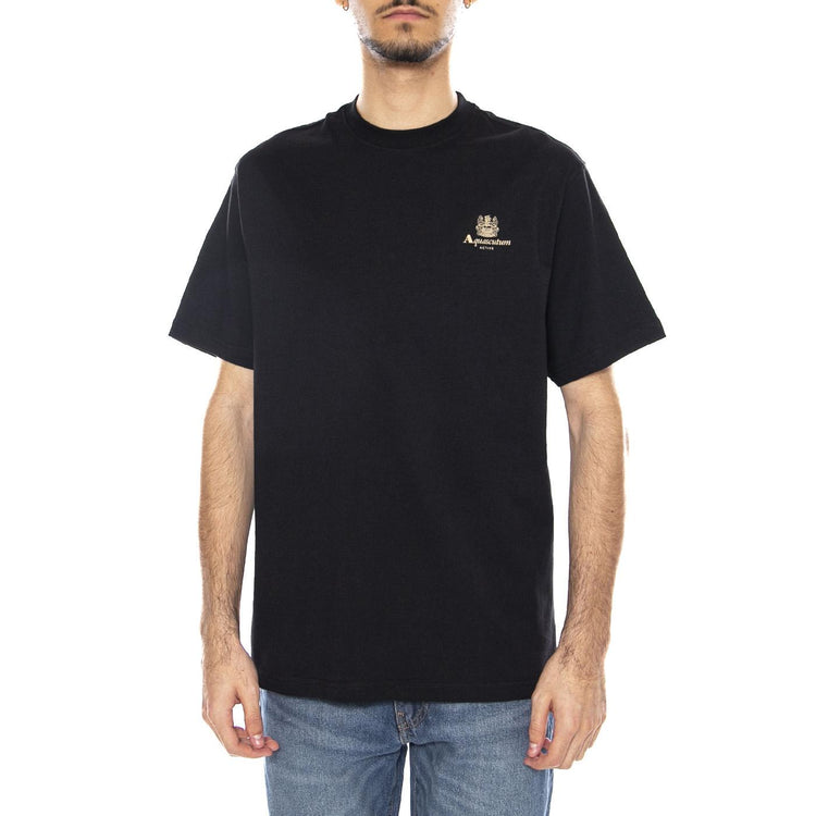 Small Logo T-Shirt -- Maglietta Girocollo Uomo Nero AA_ICON_TS006_16 . AQUASCUTUM 
