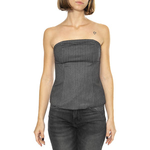 Top corsetero raya diplomática gris - Top Donna Grigio 43W/11252  WILD PONY 