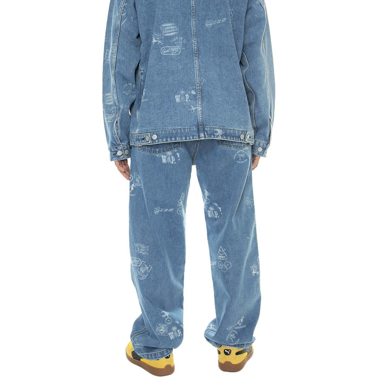 Stamp Pant Stamp Print, Blue bleached - Pantaloni Denim Jeans Uomo Blu I033745.2LN35  CARHARTT WIP 