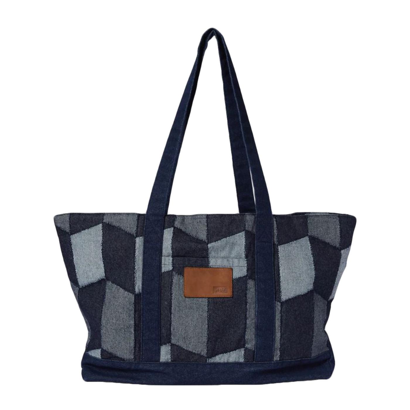 Patchwork Denim Tote Denim - Borsa Tote Shopping Bag Denim Multicolore AC01031 DNM HUF 