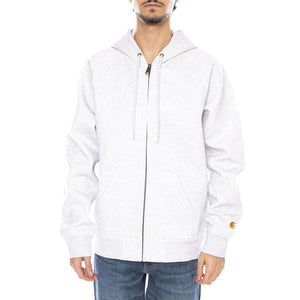 Hooded Chase Jacket Ash Heather / Gold - Felpa con Cappuccio Uomo Grigia I033664.00JXX . CARHARTT WIP 