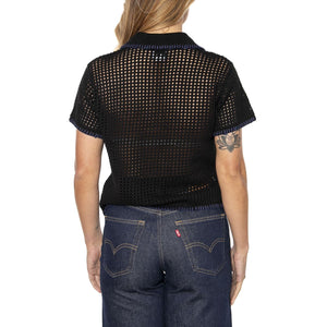 Pilar Crochet SS Cardigan Black - Cardigan in Maglia Donna Nero 251010072-BLK  OBEY 