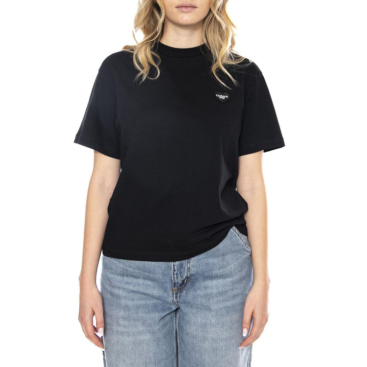 W Carhartt S/S Heart Patch T-Shirt - Nera - Maglietta Donna I032318_00E_XX . CARHARTT WIP 
