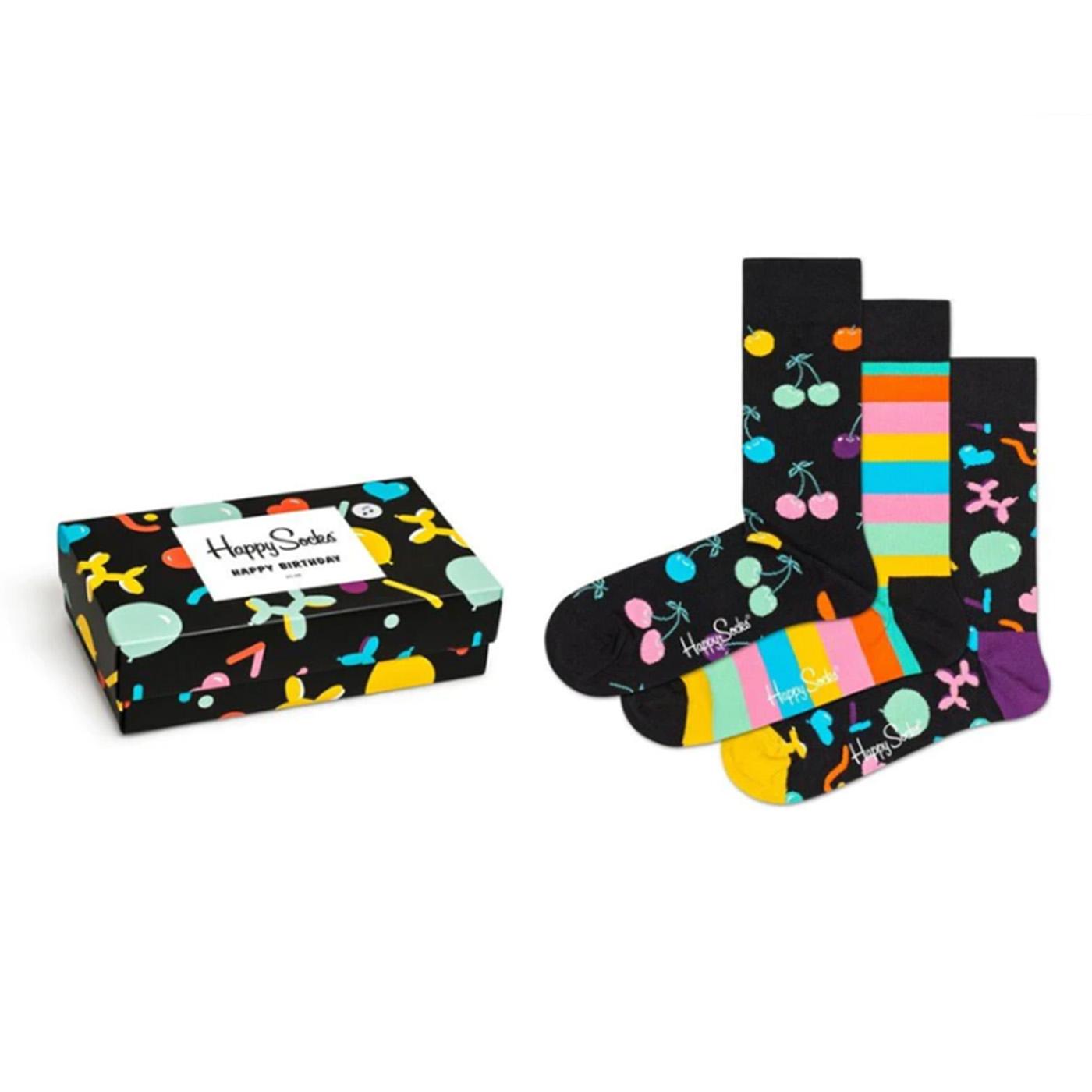 Playing Birthday Gift Box - Set da 3 Paia di Calzini Multicolore XBDA08-7300  HAPPY SOCKS 