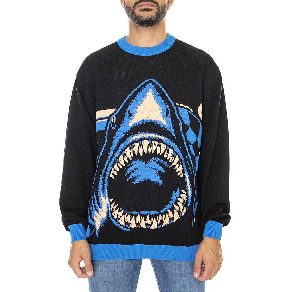 Shark Trip Knit Crew Multi - Maglione Girocollo Uomo Nero / Multi SCA-CRW-0981  SANTA CRUZ 