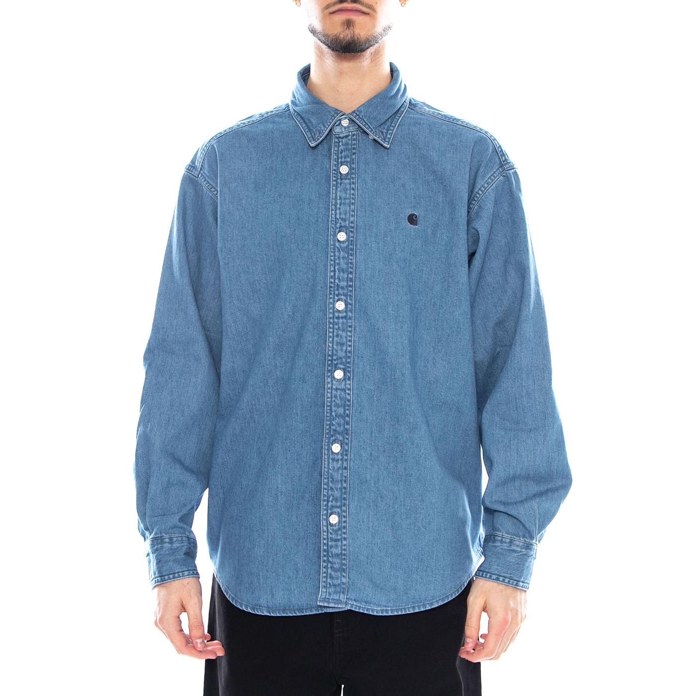 L/S Lucas Shirt - Camicia Uomo Blu I034525 0106 CARHARTT WIP 