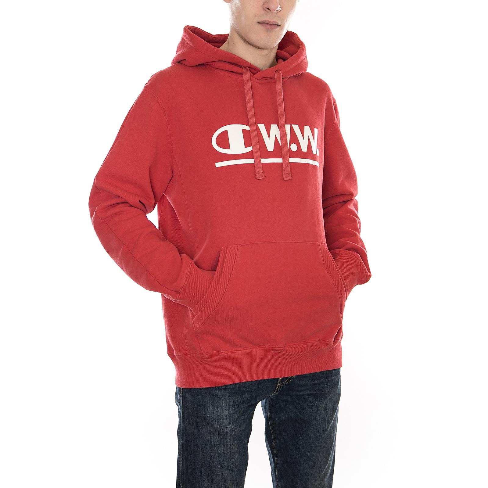 CHAMPION X WOOD WOOD HOODED SWEATSHIRT RED 211878-RS043  CHAMPION 