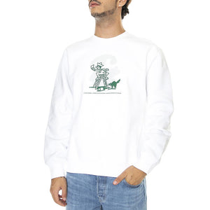 Lucky Painter Sweat White / Bonsaï - Felpa Girocollo Uomo Bianca I031015-19ZXX  CARHARTT WIP 