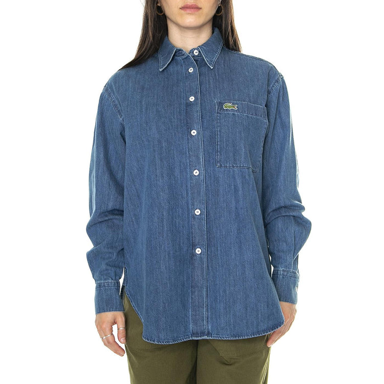 Camicia M/L 36L Denim Shirt - Camicia Denim Jeans Donna Blu CF0036-36L  LACOSTE 