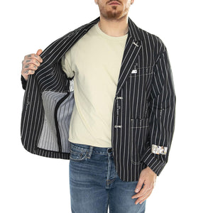 JMB Striped Blazer Black / Black - Giacca Uomo Nera 112359231  LEE 
