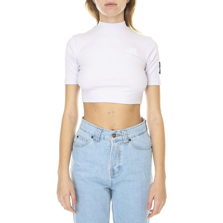 W Gartha S/S Rib Top - Top Donna Viola NF0A7X3A6S11  THE NORTH FACE 