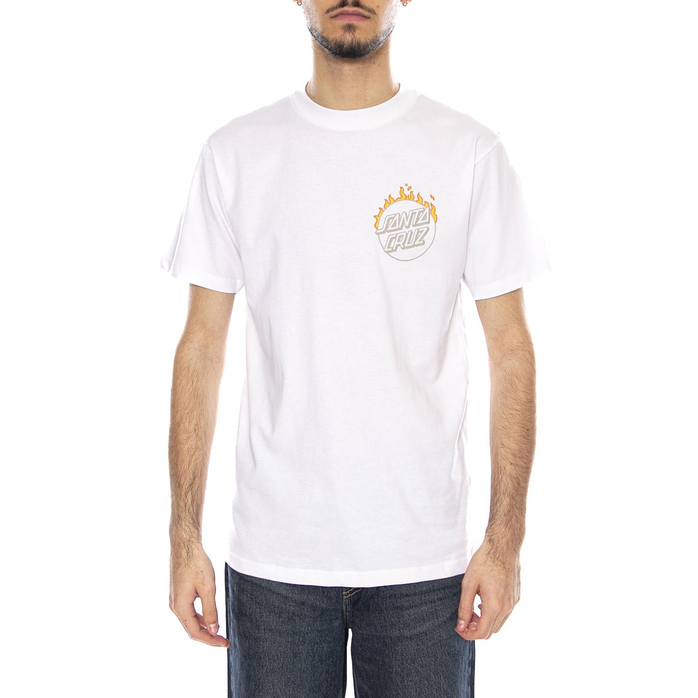 Burnt Opus OVRSZD -- Maglietta Uomo Bianca SCA-TEE-12909 White SANTA CRUZ 