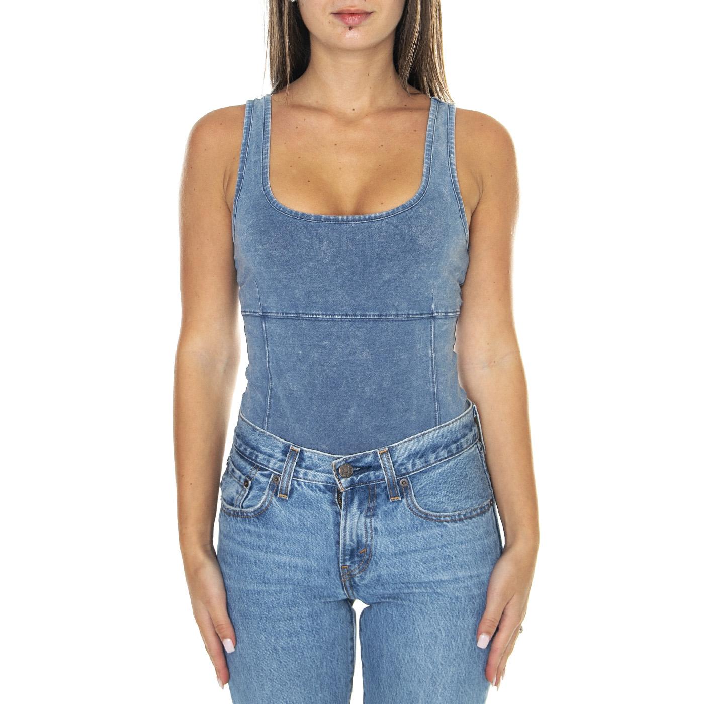 W' Go Indigo Harper Bodysuit Secret Blue Multi - Body Donna Blu W3YP32K1D80-F73F  GUESS ORIGINALS 