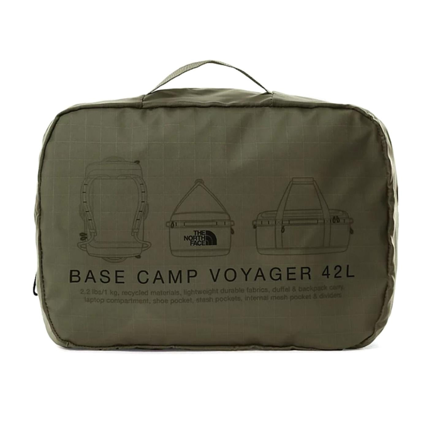 Base Camp Voyager Duffel 42L New Taupe Green / Tnf Black - Borsa / Zaino da Viaggio Verde NF0A52RQBQW1  THE NORTH FACE 