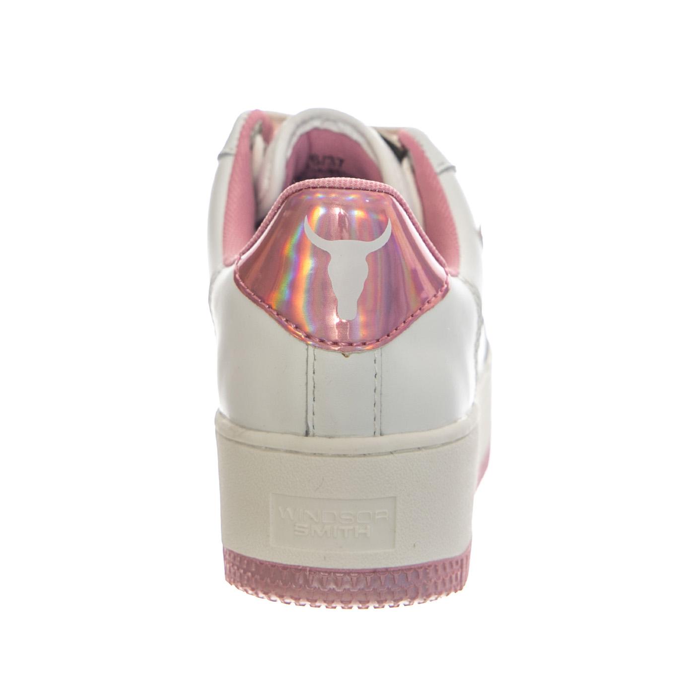 RECHARGE WHITE + PINK HOLO PU - Scarpe Stringate Donna Bianche WSPRECHARGE-WHIPNK . WINDSOR SMITH 