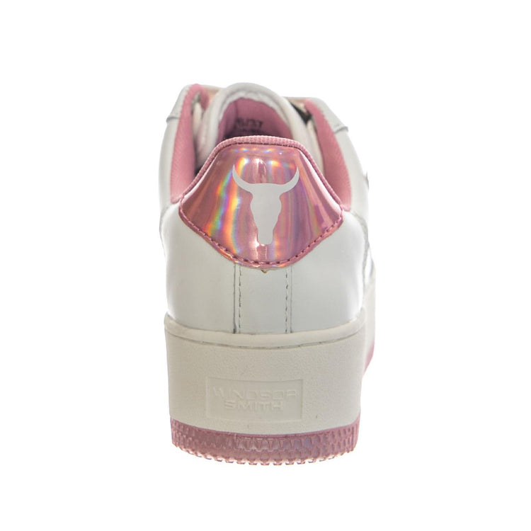 RECHARGE WHITE + PINK HOLO PU - Scarpe Stringate Donna Bianche WSPRECHARGE-WHIPNK . WINDSOR SMITH 