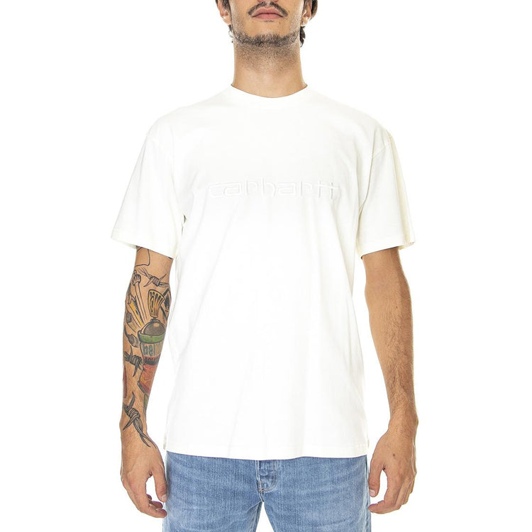 S/S Duster T-Shirt Wax garment dyed - Maglietta Girocollo Uomo Bianca I030110-D6GD  CARHARTT WIP 