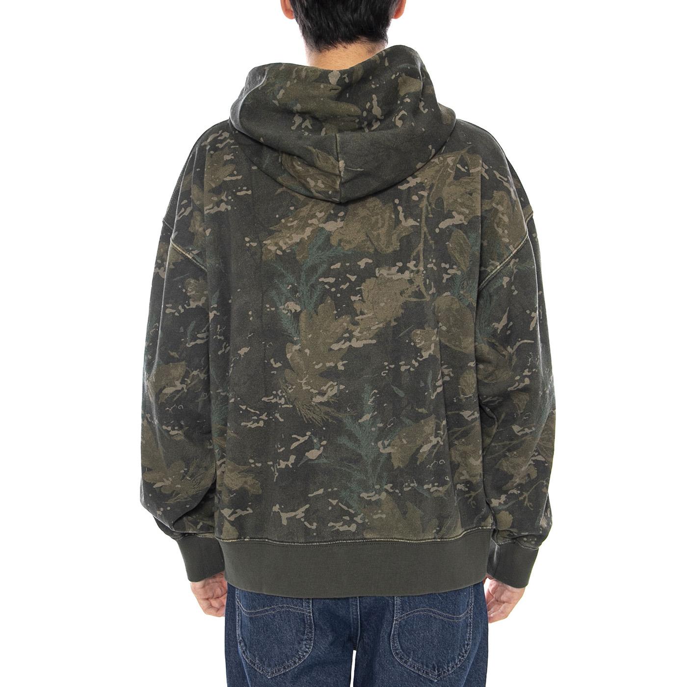 Hooded Benton Sweat Jacket Camo Combi, Green - Felpa con Cappuccio Uomo Multicolore I035437.38TGD . CARHARTT WIP 
