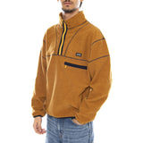 Elysian Fleece-Sweatshirt mit Viertelreißverschluss, Latte-Farbe – Braun, Herren, HUF