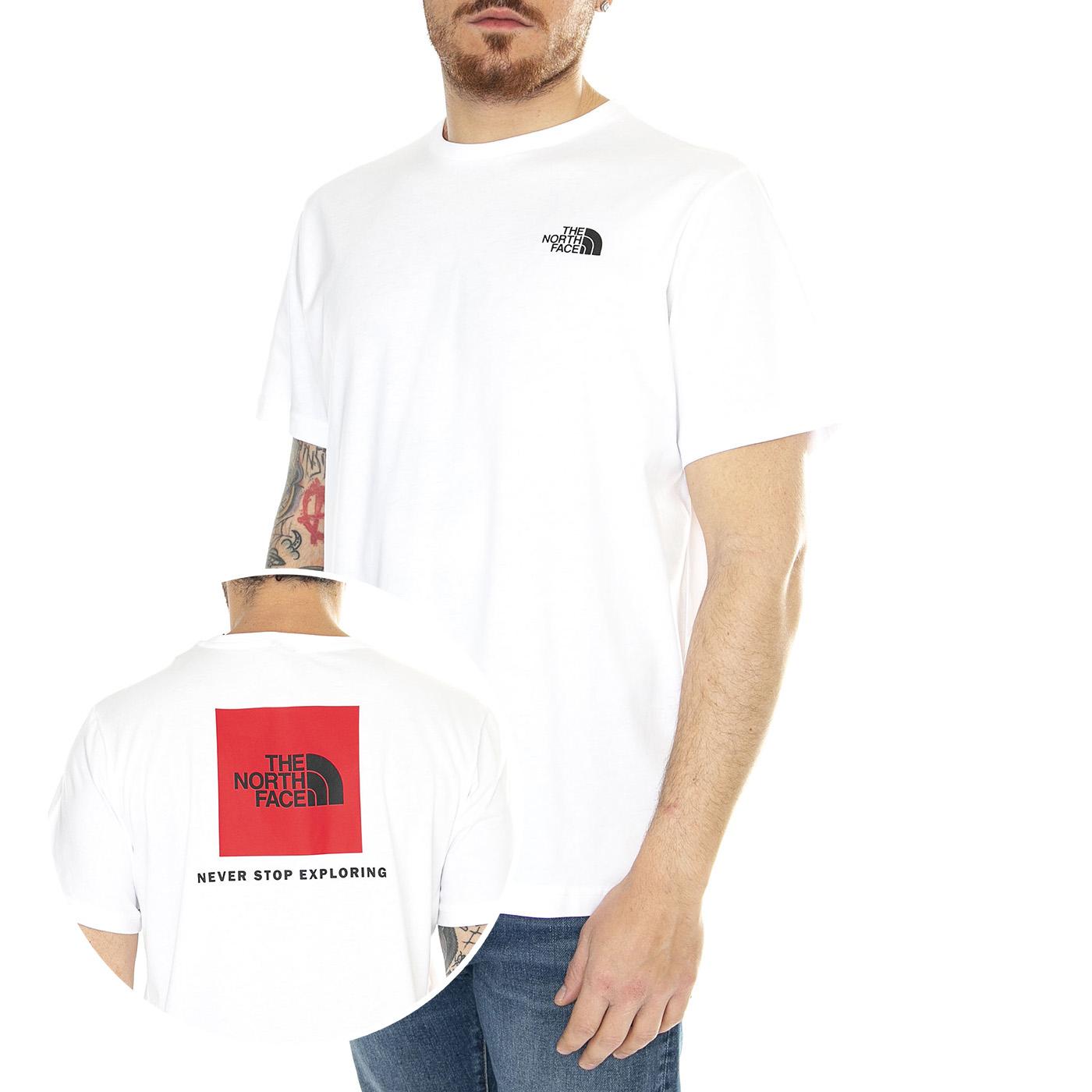 M S/S Redbox Tee Tnf White - Maglietta Girocollo Uomo Bianca NF0A87NPFN41  THE NORTH FACE 