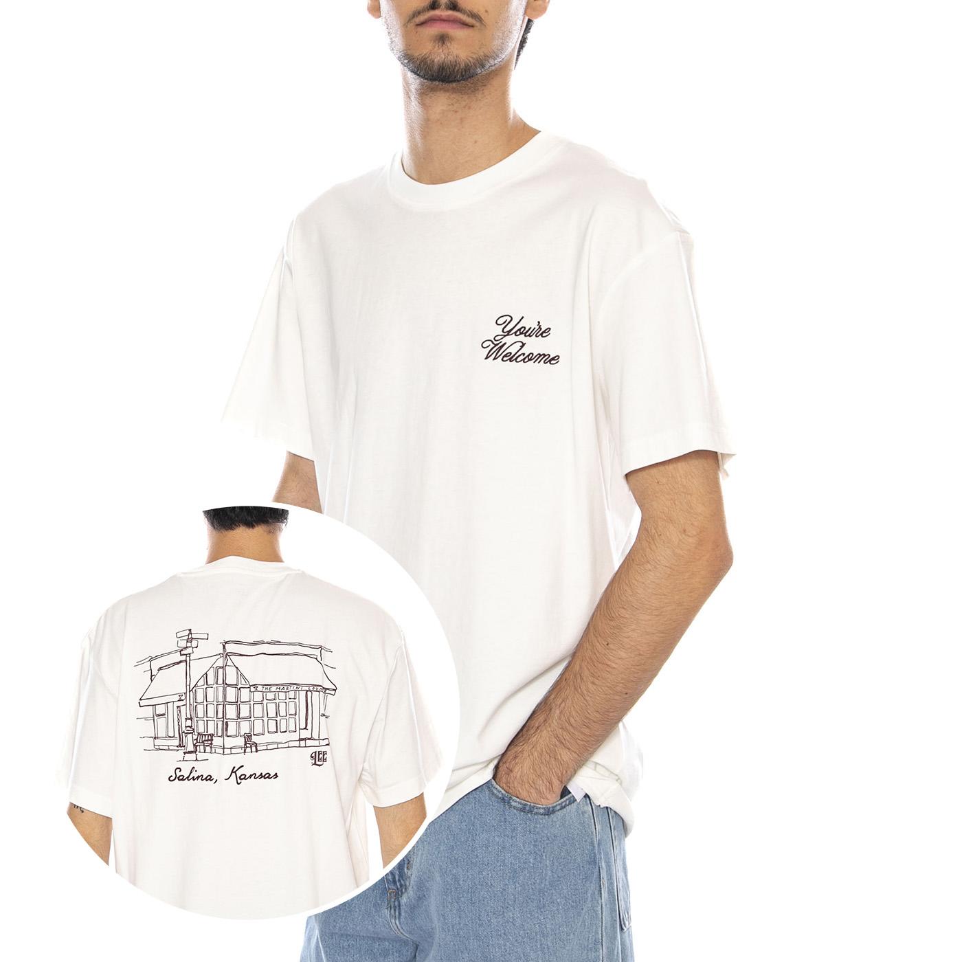 Relaxed Graphic Tee Ecru - Maglietta Girocollo Uomo Crema 112370514 . LEE 