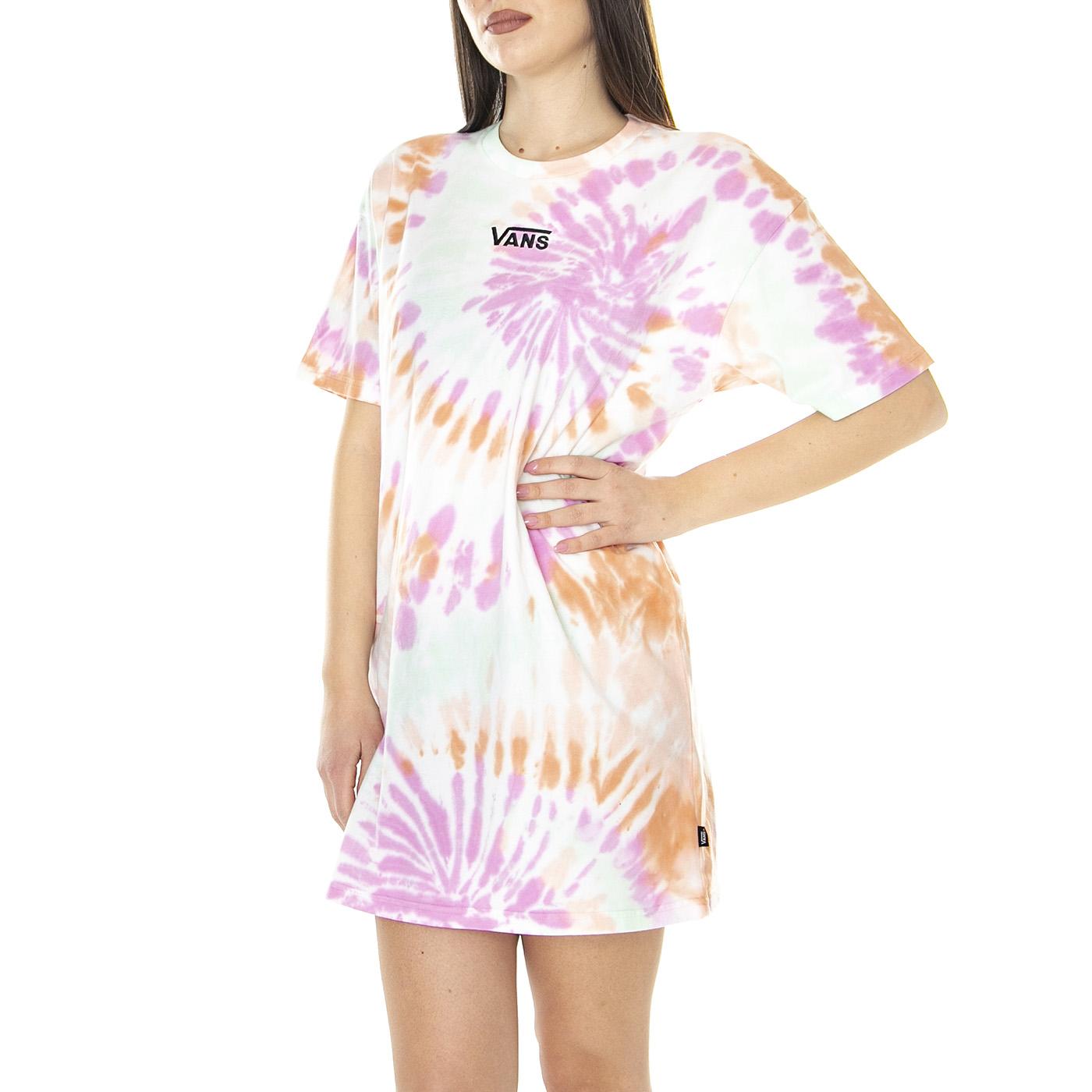 W' Center Vee Wash Tee Dress White - Abito Donna Multicolore VN00046QWHT1  VANS 