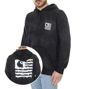 Hooded Chromo Sweat Black Chromo / White - Felpa con Cappuccio Uomo Nera I031405-1K5XX  CARHARTT WIP 